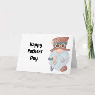 Steampunk Gnome Happy Vathers Day Blank Karte