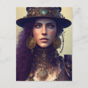 Steampunk Goddess Postkarte