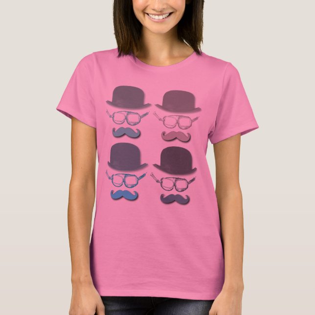 Steampunk-Goggles, Hats und Mustaches T-Shirt (Vorderseite)
