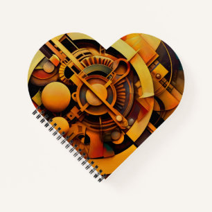 Steampunk Goldener Mechanismus Abstract Notizbuch