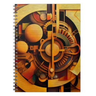 Steampunk Goldener Mechanismus Abstrakt Notizblock