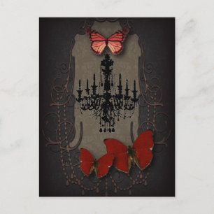 Steampunk-Goth-Schmetterling Paris Vintage-Kronleu Postkarte