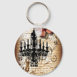 Steampunk-Goth-Schmetterling Paris Vintage-Kronleu Schlüsselanhänger