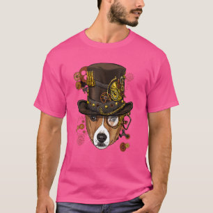 Steampunk Gothic African Basenji Dog Animal Face D T-Shirt