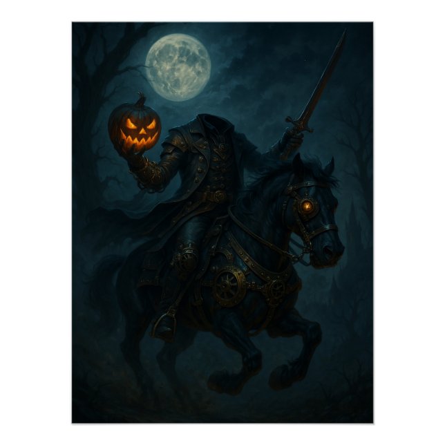 Steampunk Gothic Horror Headless Horseman Poster (Vorderseite)