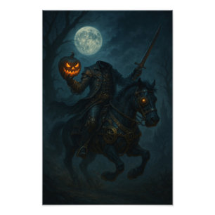 Steampunk-Gothic-Horror-Kopfloser Reiter Fotodruck