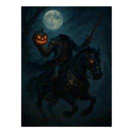 Steampunk-Gothic-Horror-Kopfloser Reiter Poster