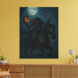 Steampunk-Gotik-Horror-Kopfloser Reiter Leinwanddruck
