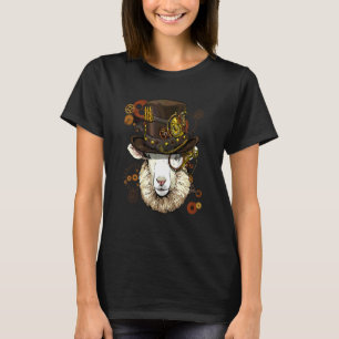 Steampunk-Gotische-Schaf-Lamm-Mechanisches-Landwir T-Shirt