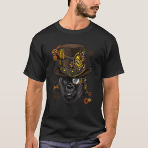 Steampunk-Gotischer-Gorilla-Affen-Mechanischer-Ani T-Shirt