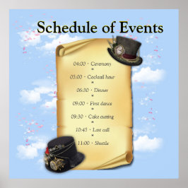 Steampunk-Grafik-Designs über die Illusion der Zei Poster