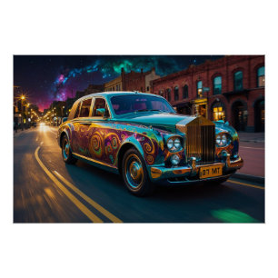 Steampunk Gravity Motor Classic Car Poster