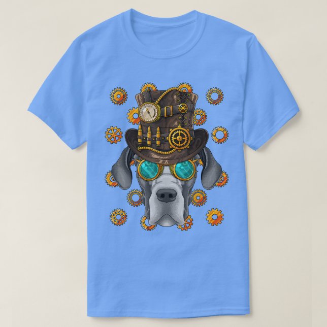 Steampunk Great Dane Mittelalterliche Viktorianisc T-Shirt (Design vorne)
