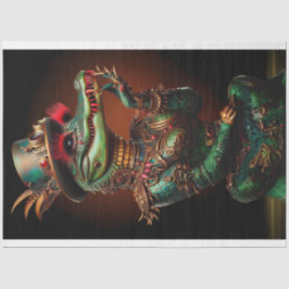 Steampunk Green farbiger Alligator Decoupage Seidenpapier