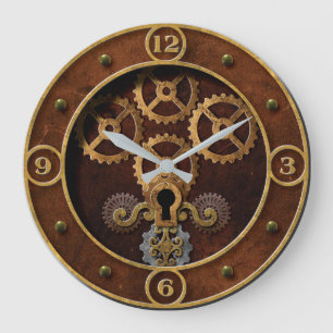 Steampunk Große Wanduhr