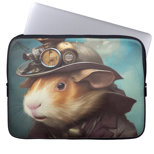 Steampunk Guinea Pig Laptopschutzhülle (Vorderseite)