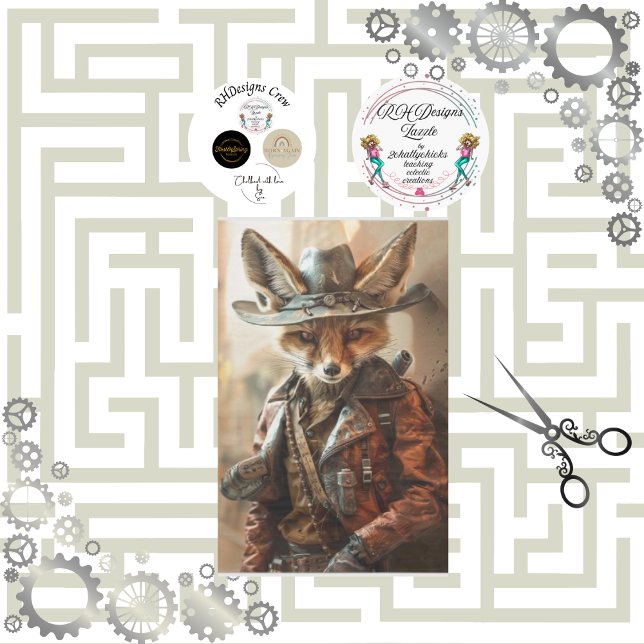 Steampunk Gunslinger Fox Decoupage Seidenpapier (Von Creator hochgeladen)
