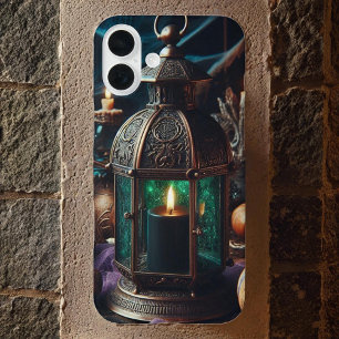 Steampunk Halloween Clockwork Black Lantern iPhone 16 Plus Hülle