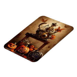 Steampunk Halloween Flexible Foto Magnet