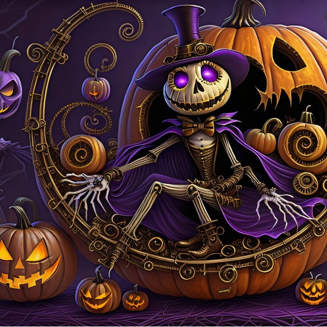 Steampunk Halloween Jack the Pumpkin King Seidenpapier (Von Creator hochgeladen)