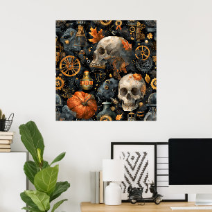 Steampunk-Halloween-Kunstposter Poster
