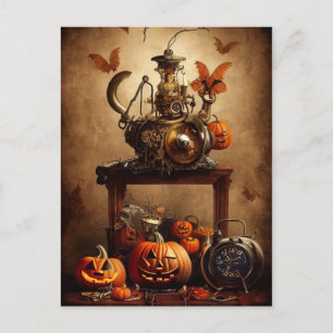 Steampunk Halloween Postcard Postkarte