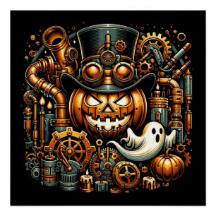 Steampunk Halloween Poster