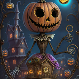Steampunk Halloween Pumpkin Queen Castle Seidenpapier