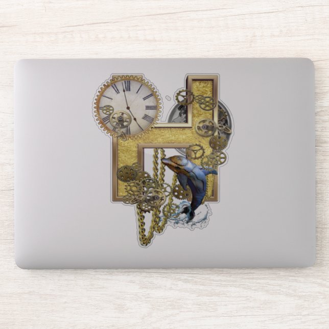 Steampunk-Hauptstadt H Skulpturensticker Aufkleber (Computer)