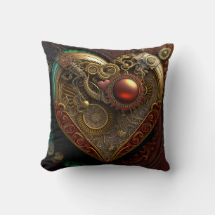 Steampunk Heart Throw Kissen