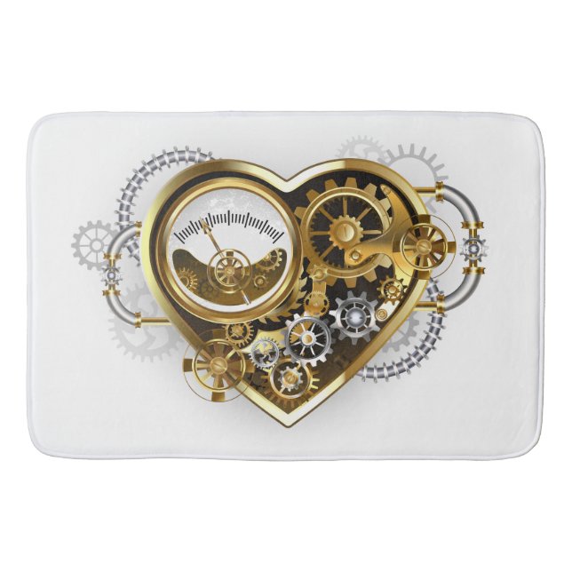 Steampunk Heart with a Manometer Badematte (Vorderseite)