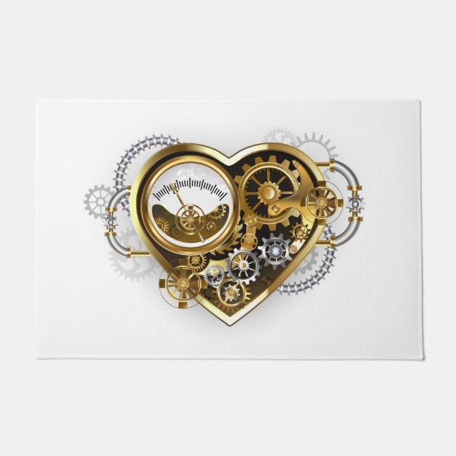 Steampunk Heart with a Manometer Fußmatte (Vorderseite)