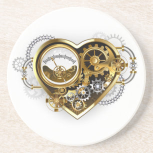 Steampunk Heart with a Manometer Getränkeuntersetzer