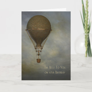 Steampunk, Heißluftballon, Geburtstag Karte