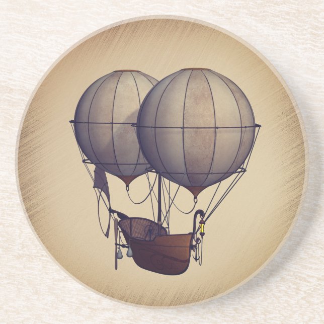 Steampunk-Heißluftballons mit Schiff Getränkeuntersetzer (Vorne)