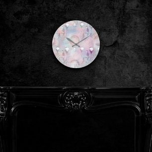 Steampunk Heißluftballons Vintage feminin Runde Wanduhr