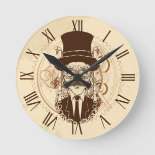 Steampunk Herr Runde Wanduhr