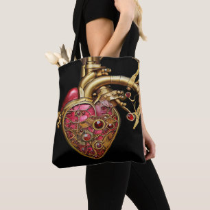Steampunk-Herz Anatomische Rubine und Zahnräder