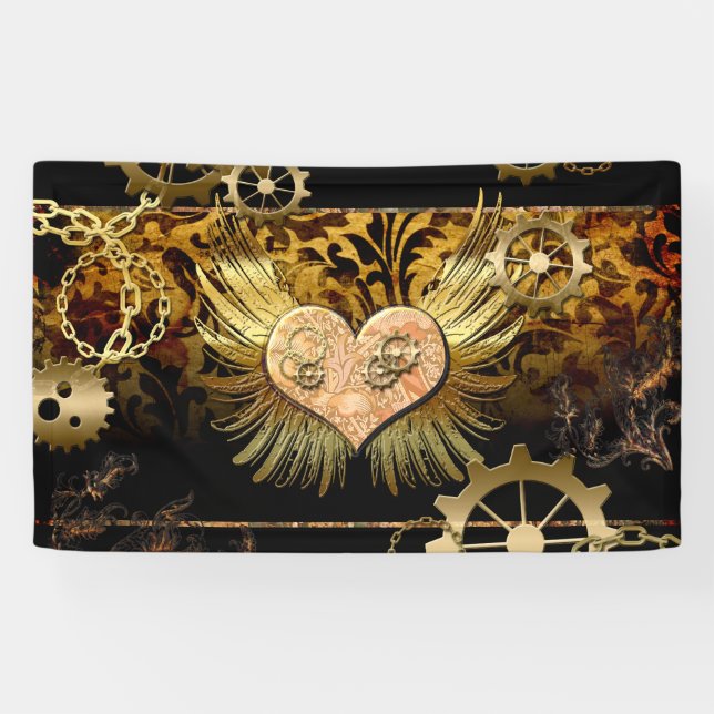 Steampunk-Herz Banner (Horizontal)