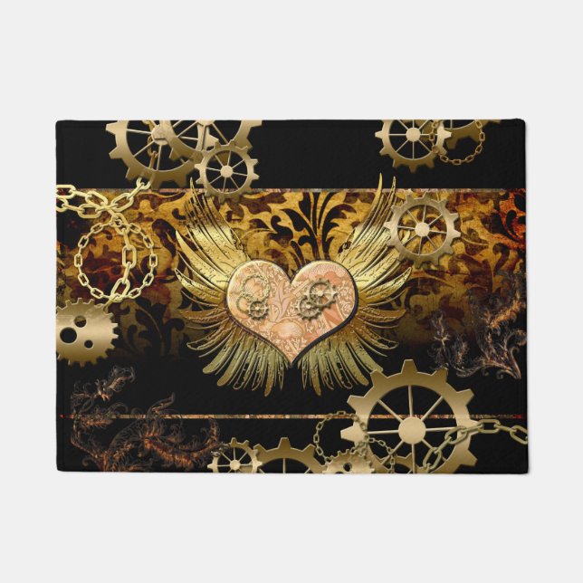 Steampunk-Herz Fußmatte (Vorderseite)
