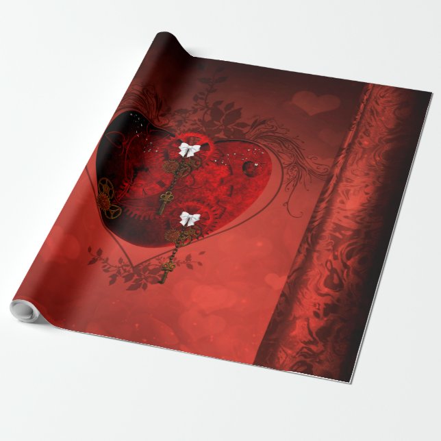 Steampunk-Herz Geschenkpapier (Ungerollt)