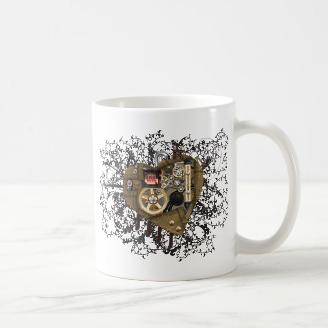 Steampunk Herz-Liebe Tasse (Rechts)