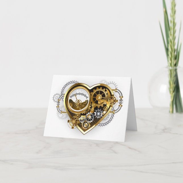 Steampunk-Herz mit Manometer (Vorderseite)