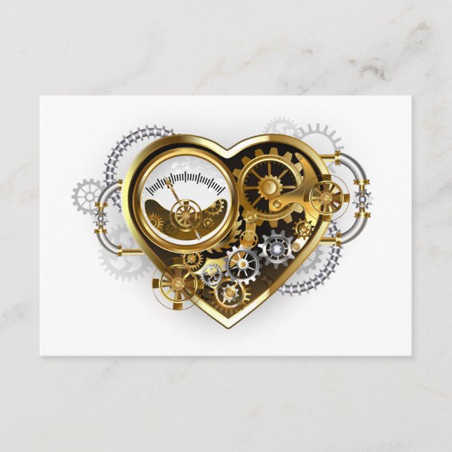 Steampunk-Herz mit Manometer Begleitkarte (Vorderseite)