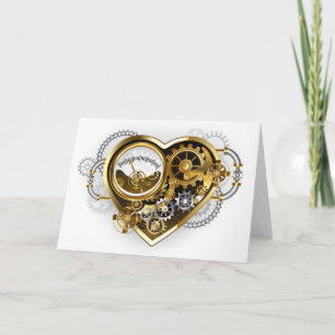 Steampunk-Herz mit Manometer Dankeskarte