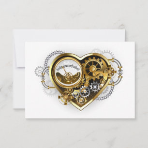 Steampunk-Herz mit Manometer Dankeskarte