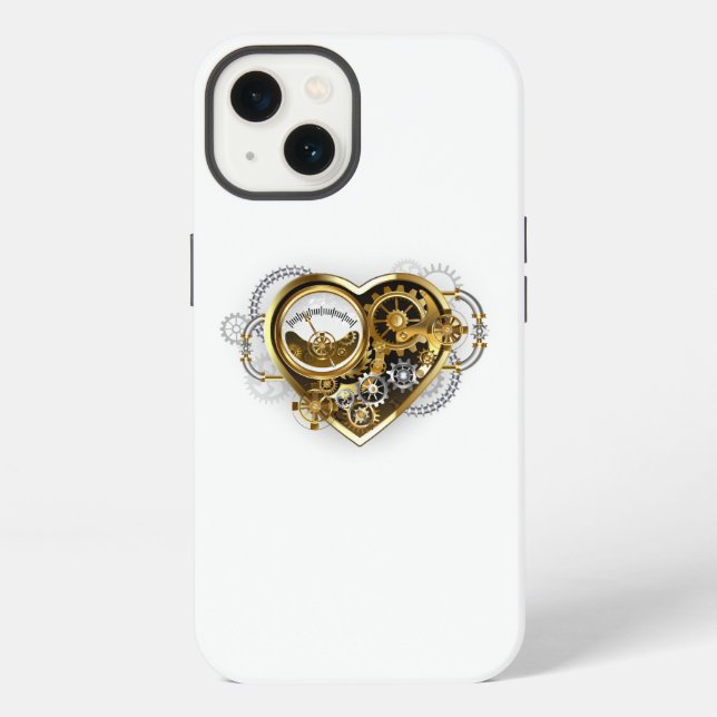 Steampunk-Herz mit Manometer iPhone Hülle (Rückseite)