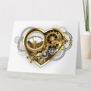 Steampunk-Herz mit Manometer Karte