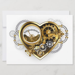Steampunk-Herz mit Manometer Karte