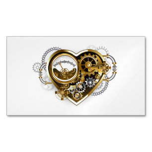 Steampunk-Herz mit Manometer Magnetische Visitenkarte